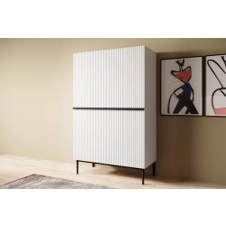 Kredens Szafka Nicole 100 cm - biały mat  / złote czarne